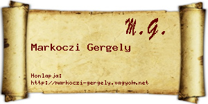 Markoczi Gergely névjegykártya